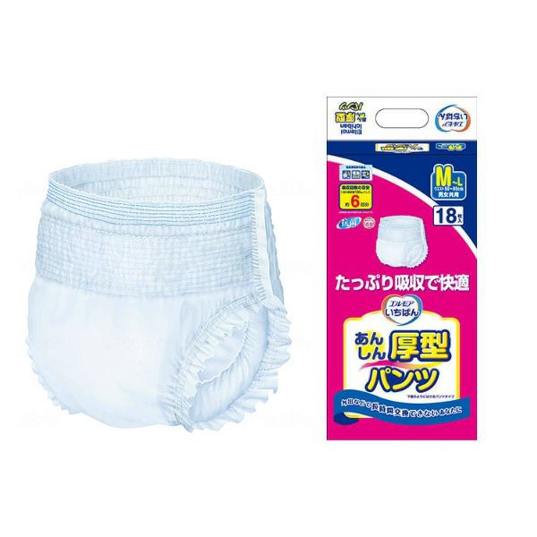 大人用紙おむつ いちばんあんしん厚型パンツ (4袋入り) サイズM～L・L