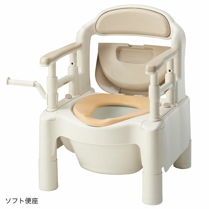 ポータブルトイレ ちびくまくん　安寿 アロン化成・安寿 ポータブルトイレちびくまくんFX-CP ソフト便座 防臭
