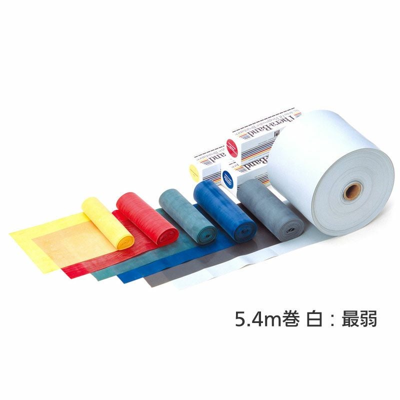 セラバンド　弱　中弱　中　強　新品未使用 セラバンド 5.4m巻 白：最弱 伸縮バンド トレーニング | 介護・福祉