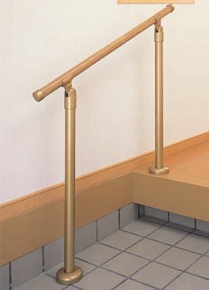 室内用玄関手すり GK-100 タモ集成材+支柱スチール | 介護用品・福祉