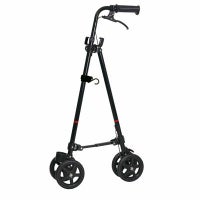 ハンドレールステッキ2 WB5135 歩行補助器 車輪付ステッキ ブラック 