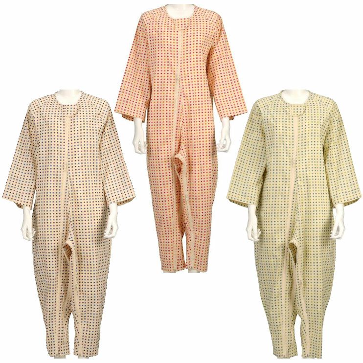 ソフトケアねまき 両開きファスナー スリーシーズン 上下続き服（介護