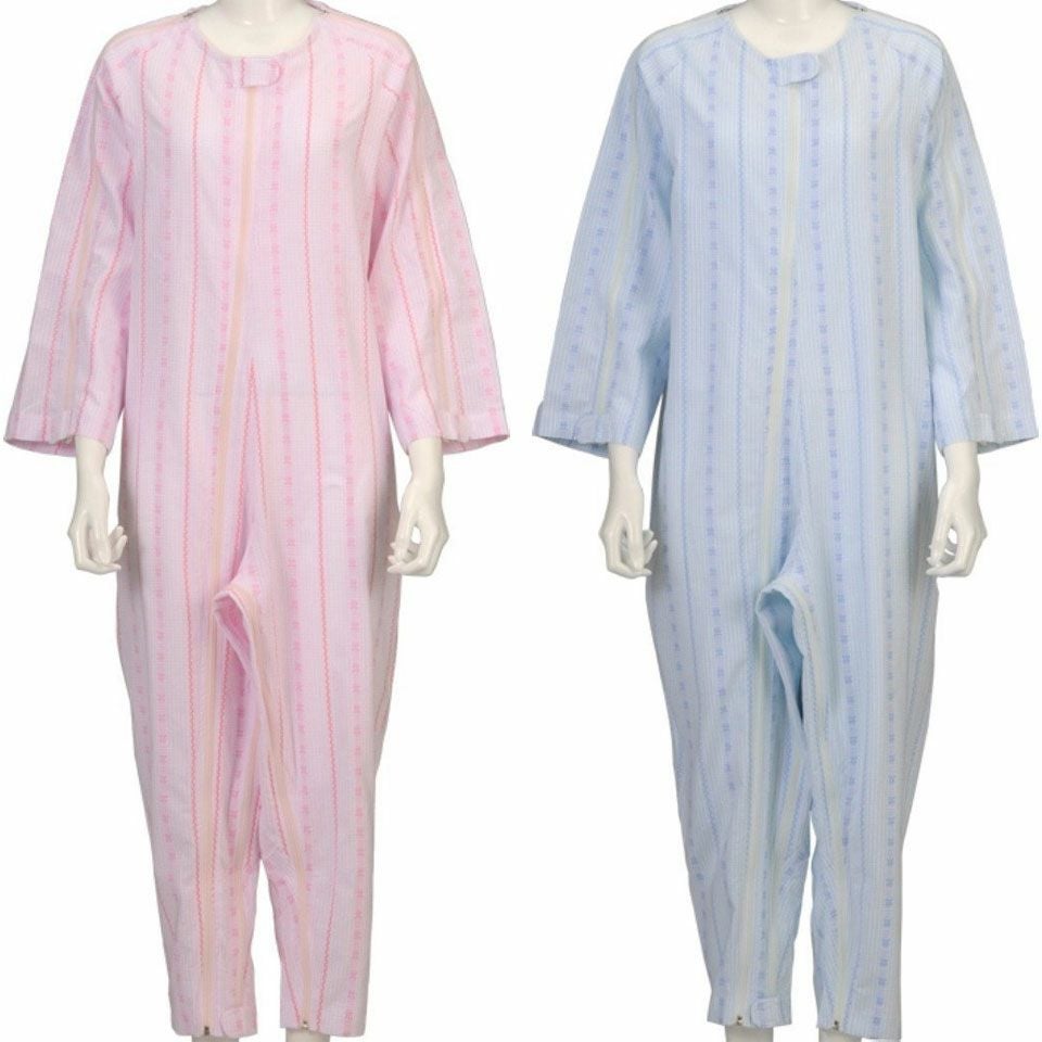 つなぎ服　フドーねまき スリーシーズン セパレート風上下　介護つなぎパジャマ ソフトケアねまき スリーシーズン 上下続き服（介護つなぎパジャマ