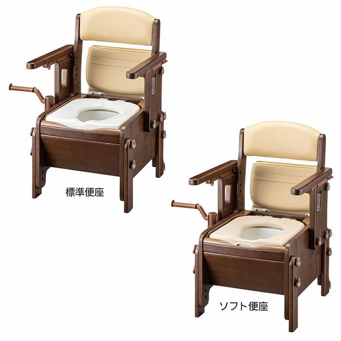 安寿 家具調スマートトイレNEOはねあげタイプ 家具調ポータブルトイレ