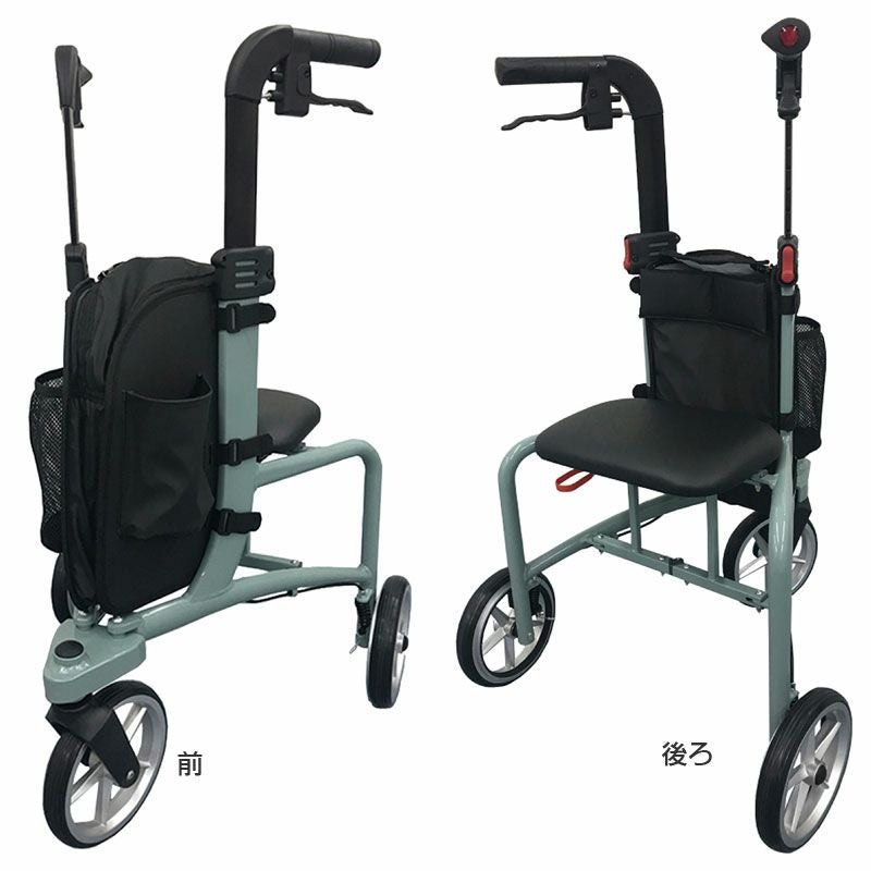 【専用】アルミ製座面付き歩行器 後輪タイプ 日本初“座れて折りたためる三輪歩行車”｜理学療法士が機能を徹底レポート