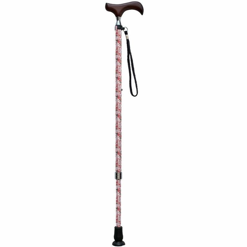 アルミ2段式（伸縮）花柄 伸縮杖 長さ65～87.5cm 身長約126～171cm