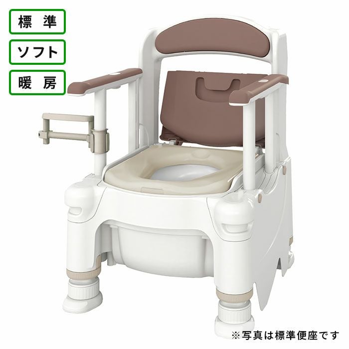 【新品】介護用品　ポータブルトイレ　トイレ　安寿 安寿 ポータブルトイレFX-30S（側面ガードなし） らくゾウくん 標準