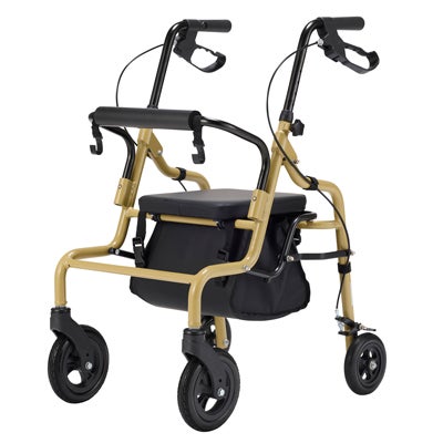 ゴールド 折りたたみ式 歩行器 歩行車 リード HLD-01KK 屋内 屋外 折りたたみ式 買い物かご対応